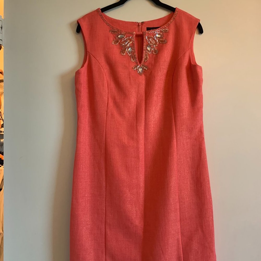 Ellen Tracy Coral Cut-Out Dress